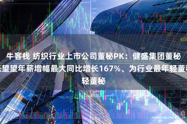 牛客栈 纺织行业上市公司董秘PK:健盛集团董秘张望望年薪增幅最大同比增长167%、为行业最年轻董秘
