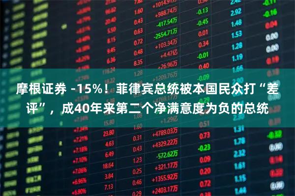 摩根证券 -15%！菲律宾总统被本国民众打“差评”，成40年来第二个净满意度为负的总统